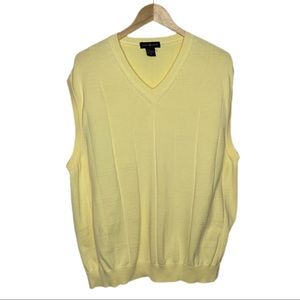 Cotton Traders Yellow Window pane Knit‎ Vest XL
